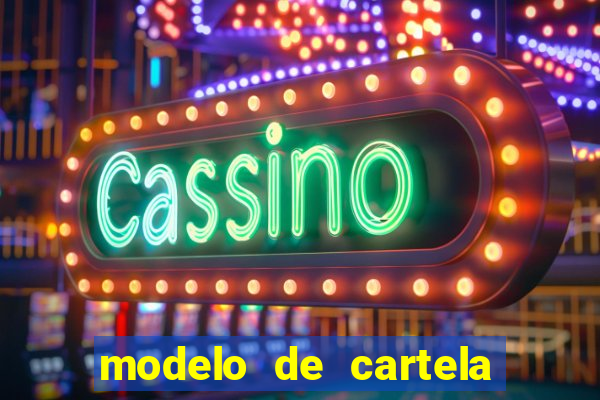 modelo de cartela de bingo em branco