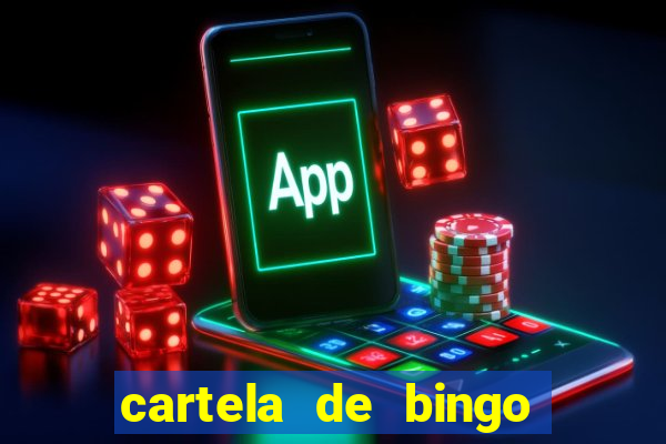 cartela de bingo cha de bebe